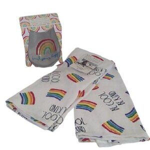 Rae Dunn Rainbow Towels & Find Your Happy Glass